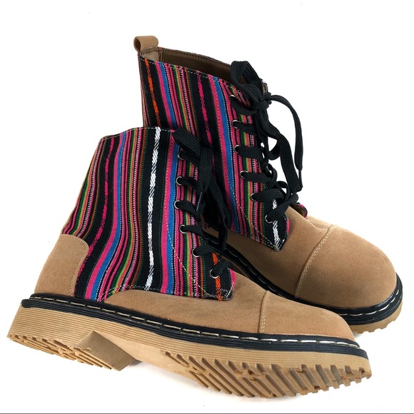 Shoes - Multicolored Lace-up Ankle Boots Size 7 NWOT (#18)